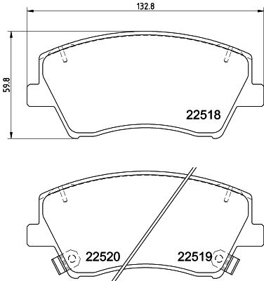 HELLA Bremsbelagsatz, Scheibenbremse (8DB 355 039-041)
