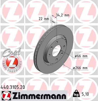 ZIMMERMANN Bremsscheibe (440.3105.20)