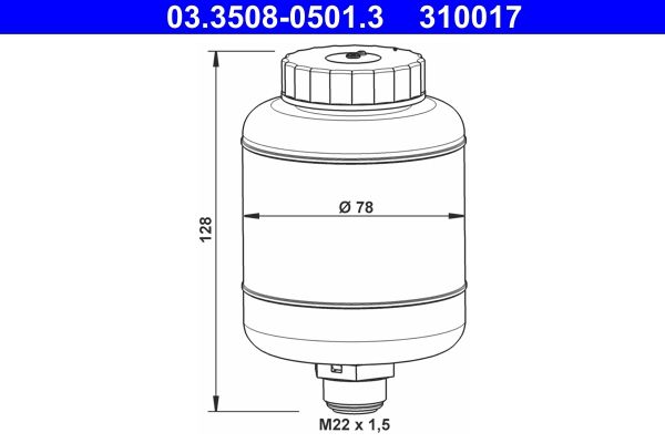 ATE Ausgleichsbehälter, Bremsflüssigkeit (03.3508-0501.3)