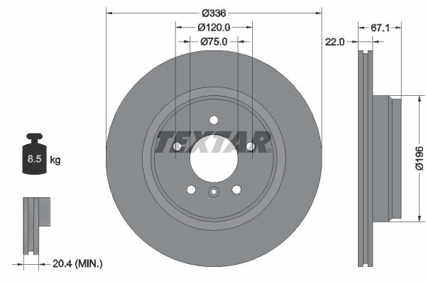 TEXTAR Bremsscheibe (92137905)