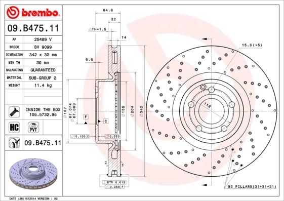 BREMBO Bremsscheibe (09.B475.11)