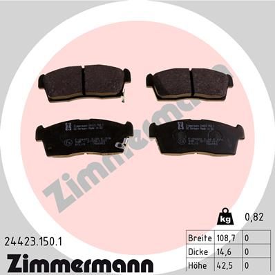 ZIMMERMANN Bremsbelagsatz, Scheibenbremse (24423.150.1)