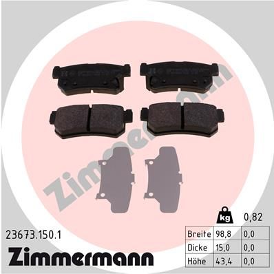 ZIMMERMANN Bremsbelagsatz, Scheibenbremse (23673.150.1)
