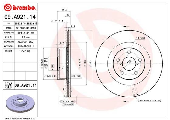 BREMBO Bremsscheibe (09.A921.11)