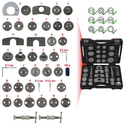 KS TOOLS Dreh-/Rückstellwerkzeugsatz, Bremssattelkolben (150.1970)