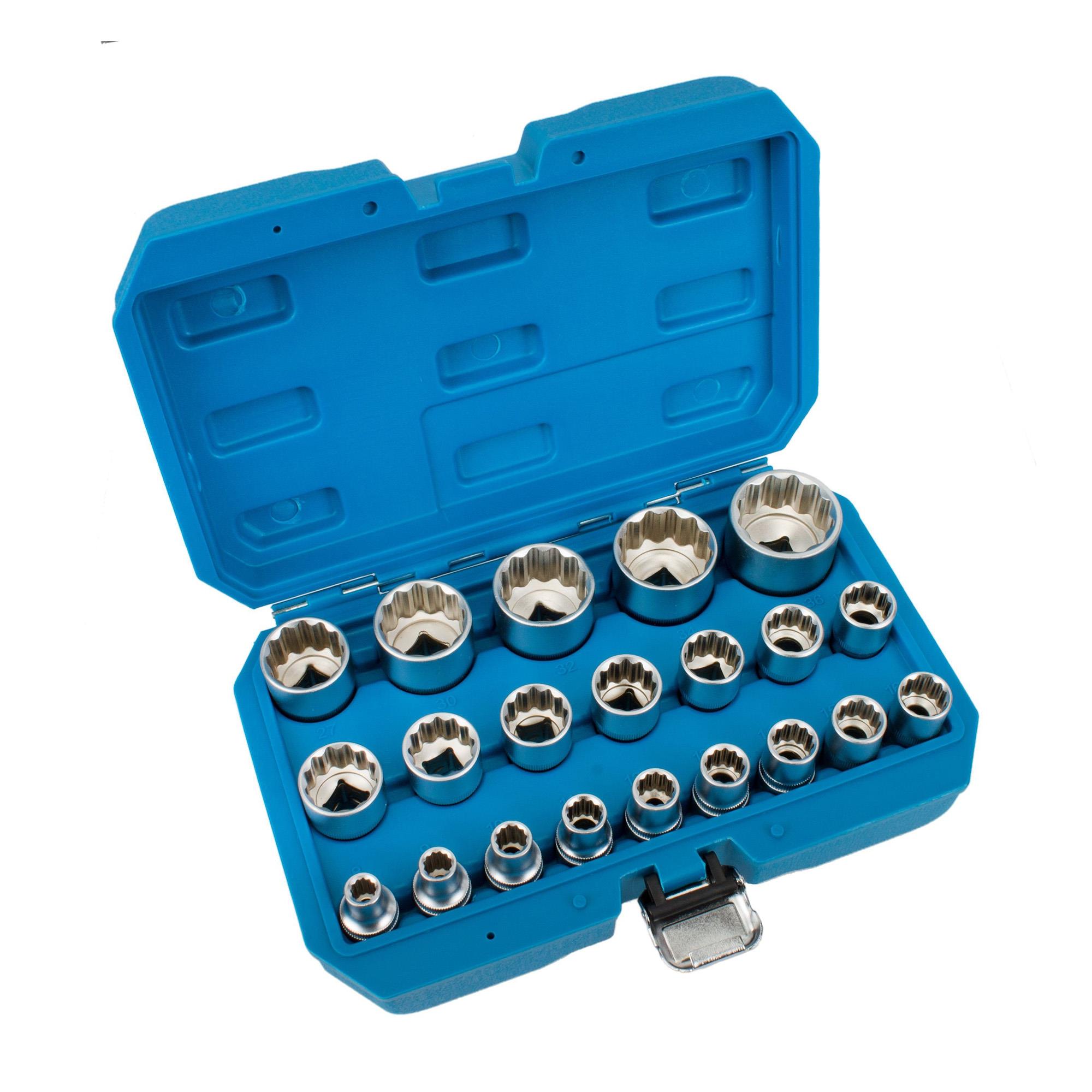 12-kant Steckschlüsselsätze 8-36 mm 1/2" Antrieb