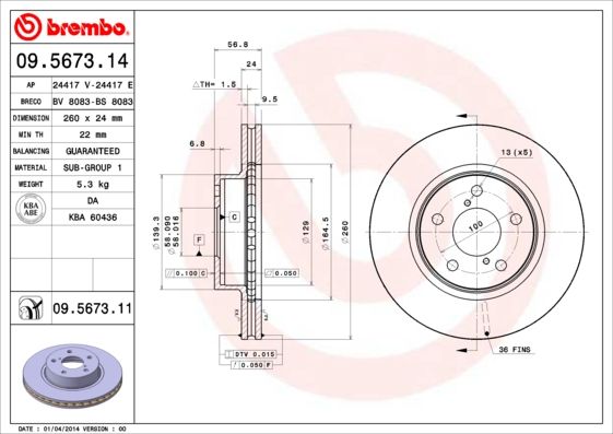 BREMBO Bremsscheibe (09.5673.11)