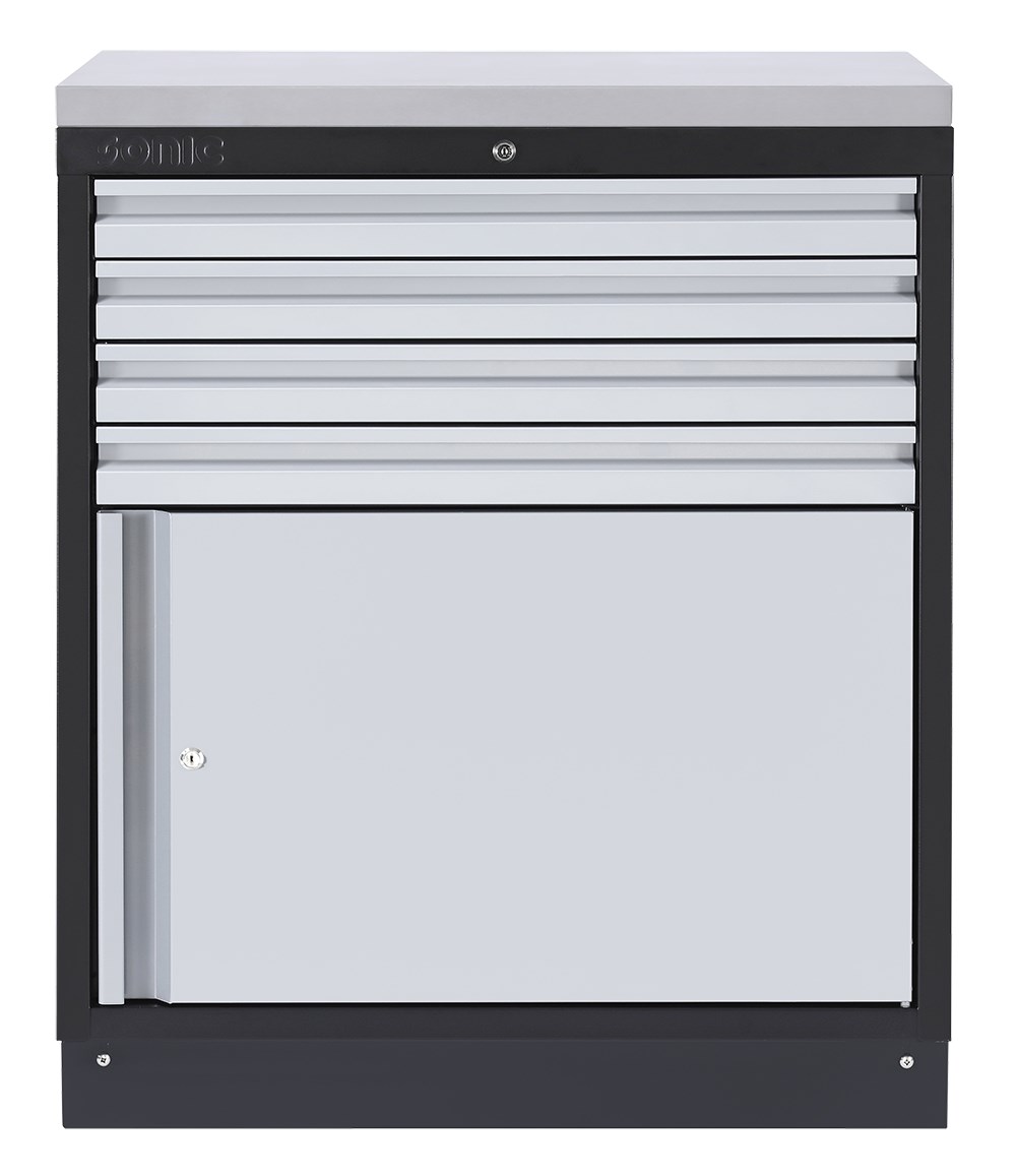 MSS 845mm Schrank 4 Schubladen und Türe ohne Arbeitsplatte 