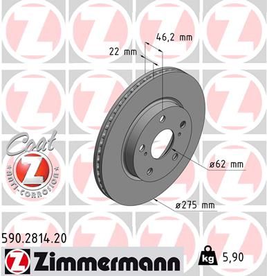 ZIMMERMANN Bremsscheibe (590.2814.20)