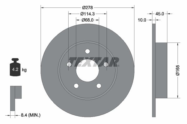 TEXTAR Bremsscheibe (92125703)
