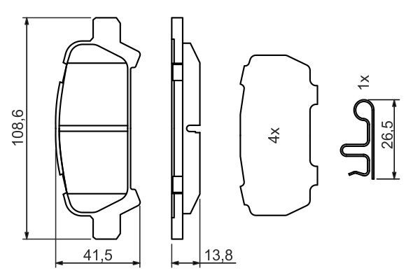 BOSCH Bremsbelagsatz, Scheibenbremse (0 986 494 445) BOSCH Bremsbelagsatz, Scheibenbremse (0 986 494 445)