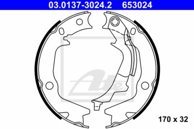 ATE Bremsbackensatz, Feststellbremse (03.0137-3024.2) Thumbnail