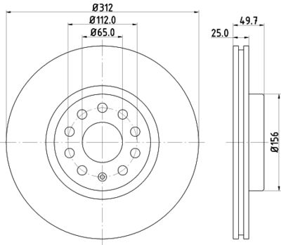 HELLA Bremsscheibe (8DD 355 127-971)