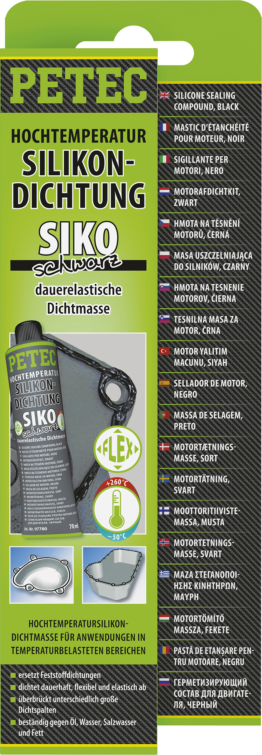 Silikondichtung, SIKO, 70 ML, schwarz, SB-Karte
