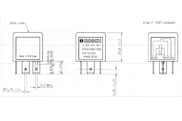 BOSCH Relais, Arbeitsstrom (0 332 204 204)