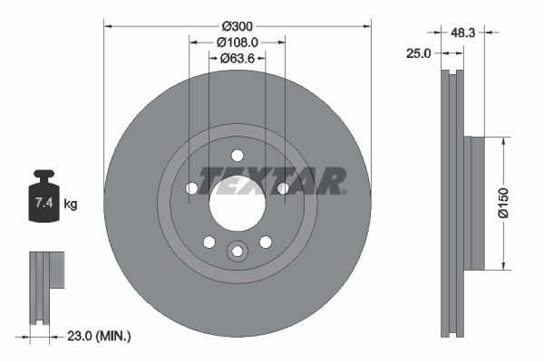 TEXTAR Bremsscheibe (92255703)
