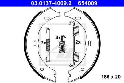 ATE Bremsbackensatz, Feststellbremse (03.0137-4009.2) Thumbnail