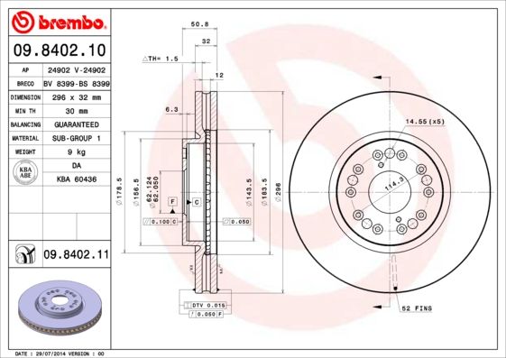 BREMBO Bremsscheibe (09.8402.11)