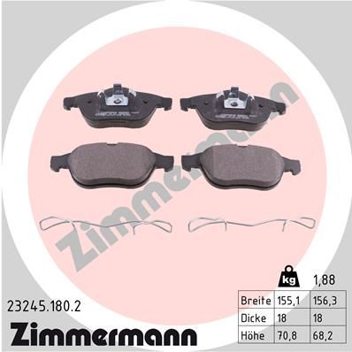 ZIMMERMANN Bremsbelagsatz, Scheibenbremse (23245.180.2)