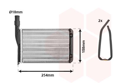 VAN WEZEL Wärmetauscher, Innenraumheizung (43006087) Thumbnail
