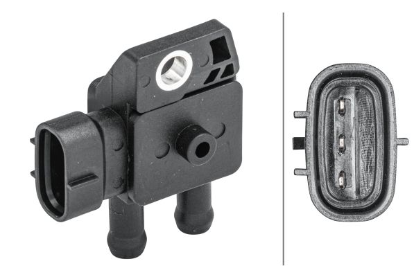 HELLA 6PP 009 409-091 Capteur Pression Gaz Échappement 3 Pôles - Vissé