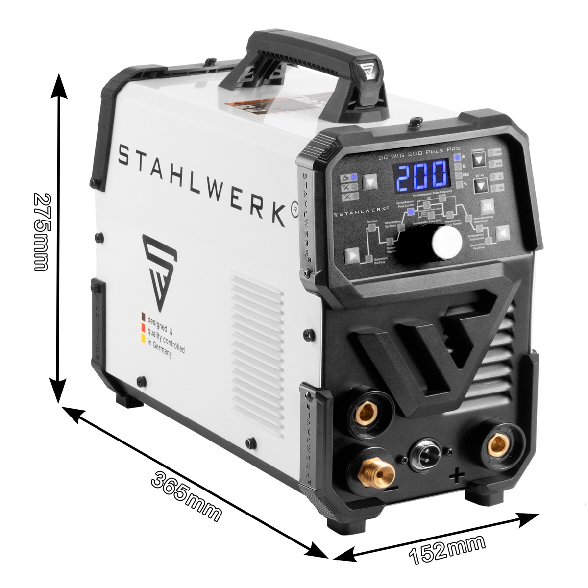 STAHLWERK 2in1-Kombi-Schweißgerät DC WIG 200 Puls Pro Vollausstattung 4260294081161 1116