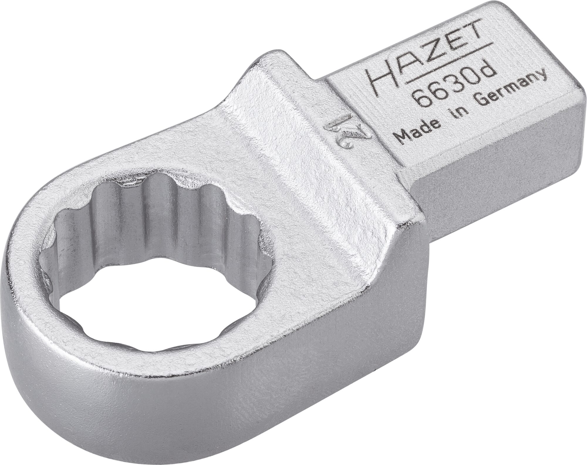 HAZET Einsteck-Ringschlüssel 6630D-21 ∙ Einsteck-Vierkant 14 x 18 mm ∙ Außen-Doppel-Sechskant-Tractionsprofil ∙ 21 mm 4000896029044 6630D-21