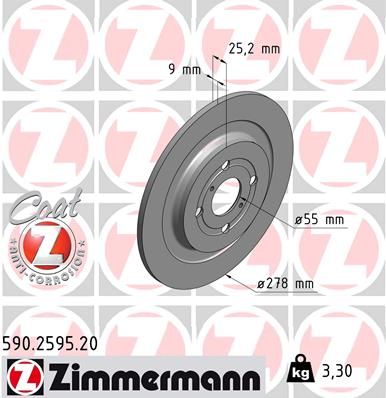 ZIMMERMANN Bremsscheibe (590.2595.20)