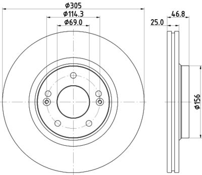 HELLA Bremsscheibe (8DD 355 126-541)