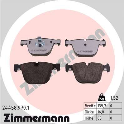 ZIMMERMANN Bremsbelagsatz, Scheibenbremse (24458.970.1)