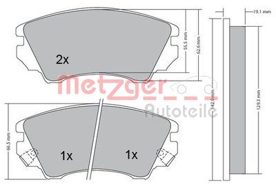 METZGER Bremsbelagsatz, Scheibenbremse (1170221)