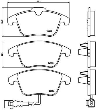 BREMBO Bremsbelagsatz, Scheibenbremse (P 85 112)