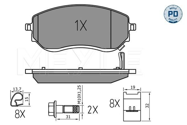 MEYLE Bremsbelagsatz, Scheibenbremse (025 226 6021/PD) MEYLE Bremsbelagsatz, Scheibenbremse (025 226 6021/PD)