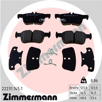 ZIMMERMANN Bremsbelagsatz, Scheibenbremse (22231.145.1)