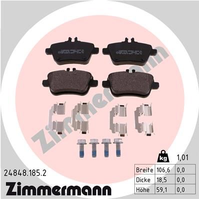 ZIMMERMANN Bremsbelagsatz, Scheibenbremse (24848.185.2) 4250238759287 24848.185.2