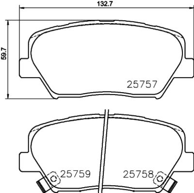 HELLA Bremsbelagsatz, Scheibenbremse (8DB 355 020-871)