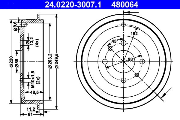 ATE Bremstrommel (24.0220-3007.1)