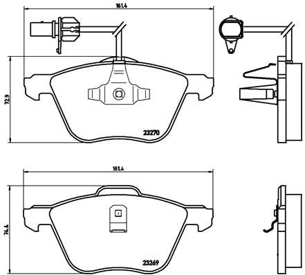 BREMBO Bremsbelagsatz, Scheibenbremse (P 85 061)
