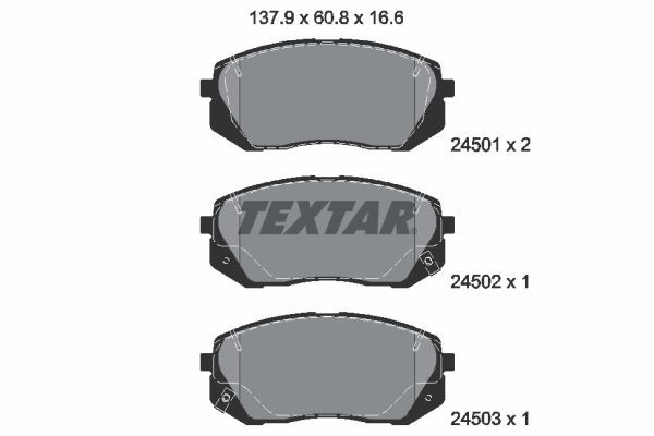 TEXTAR Bremsbelagsatz, Scheibenbremse (2450101)