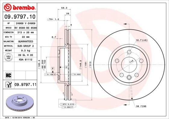 BREMBO Bremsscheibe (09.9797.11)