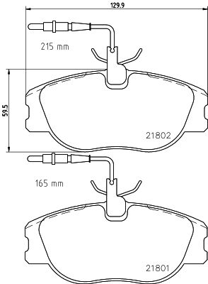 HELLA Bremsbelagsatz, Scheibenbremse (8DB 355 018-171)
