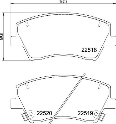 BREMBO Bremsbelagsatz, Scheibenbremse (P 30 107)
