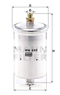 MANN-FILTER Kraftstofffilter (WK 845) Thumbnail