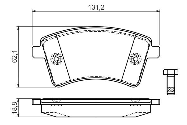BOSCH Bremsbelagsatz, Scheibenbremse (0 986 494 332)
