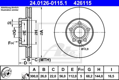 ATE Bremsscheibe (24.0126-0115.1)