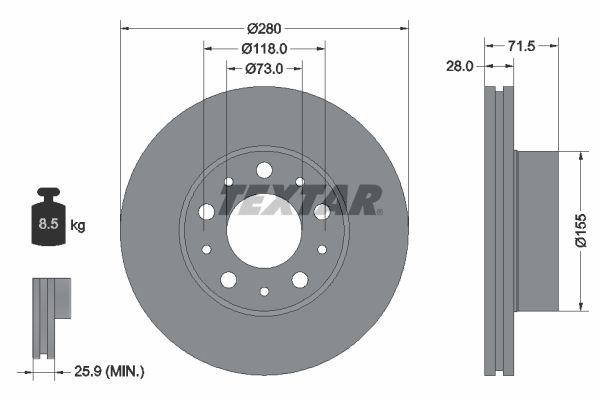 TEXTAR Bremsscheibe (92286103)