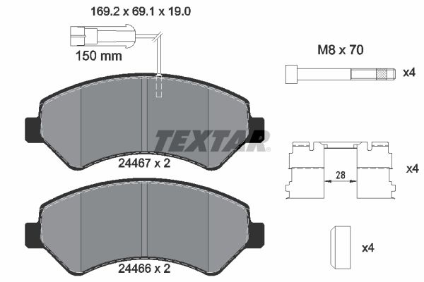 TEXTAR Bremsbelagsatz, Scheibenbremse (2446703)