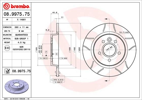 BREMBO Bremsscheibe (08.9975.75)