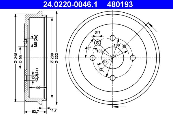 ATE Bremstrommel (24.0220-0046.1)