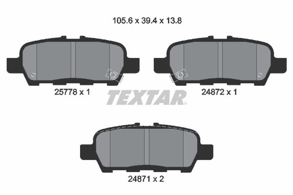 TEXTAR Bremsbelagsatz, Scheibenbremse (2577801)